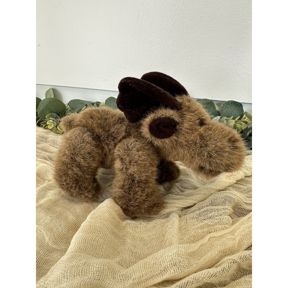 Mac Russ Berrie Moose Plush Jointed Stuffed Animal Woodland Winter Vintage